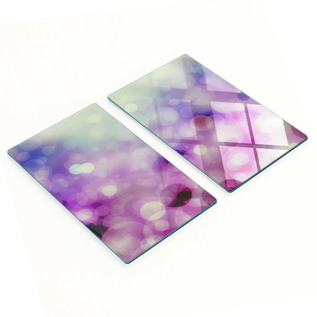 Dekorative Schneidebretter Aus Gehärtetem Glas, Lila Kreise, 2 X 30 X 52 Cm