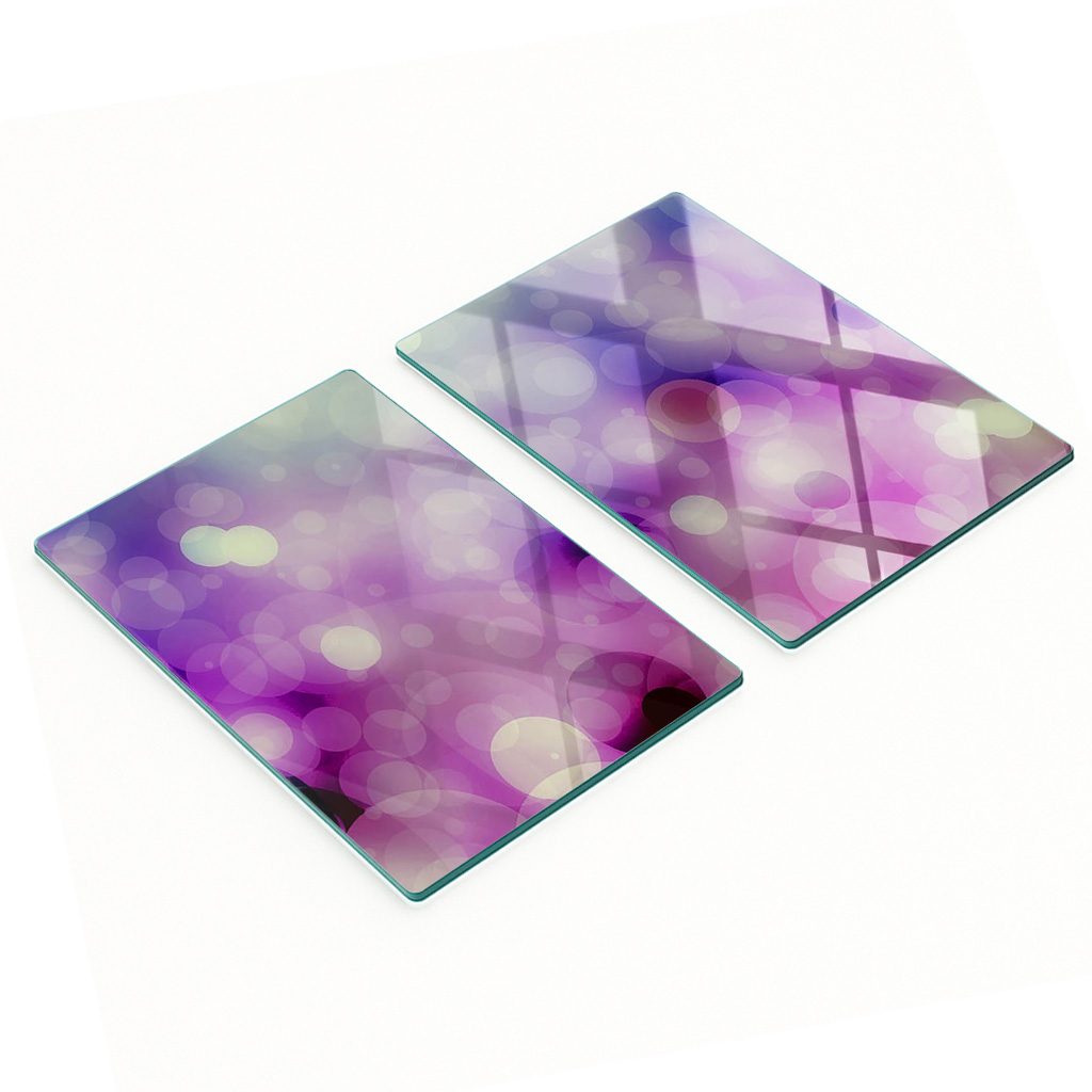 Dekorative Schneidebretter Aus Gehärtetem Glas, Lila Kreise, 2 X 40 X 52 Cm