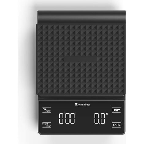 Kaffeewaage Mit Timer, 3 Kg/0,1 G, Hohe Präzision, Filterkaffeewaage Mit Hintergrundbeleuchtetem Lcd-display