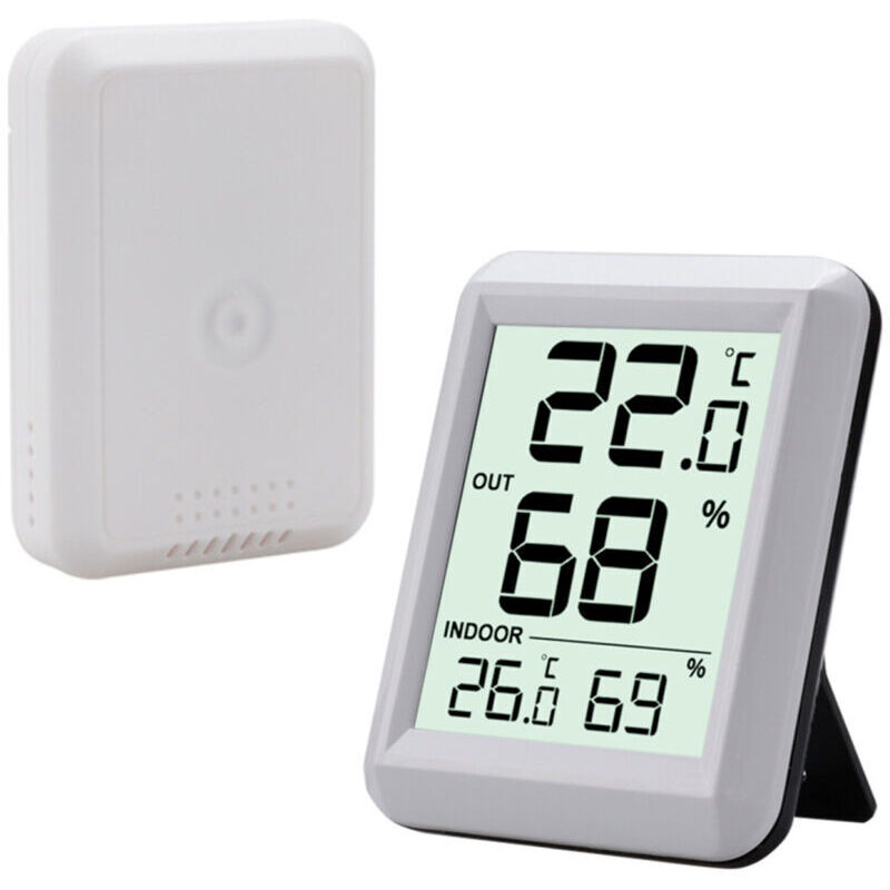 Innen- Und Außenthermometer. Anschlussmöglichkeit Für Einen Drahtlosen Außensensor. Digitales Hygrometer Mit Großem Lcd-display. ℃/℉-umschaltung. Für Büro, Zuhause Und Schlafzimmer.