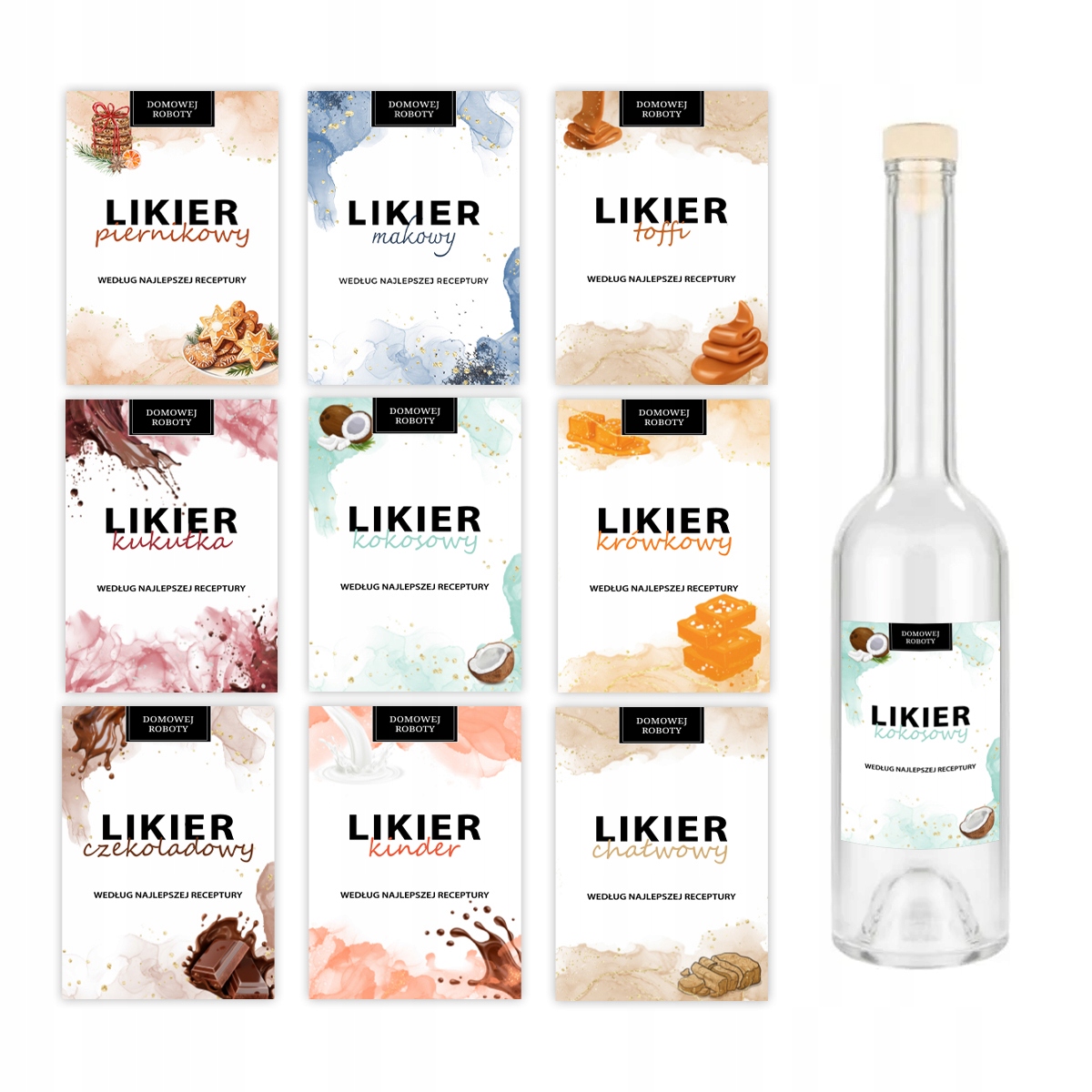 10 Etiketten Für Selbstgemachten Likör (geschenk-flaschenaufkleber)