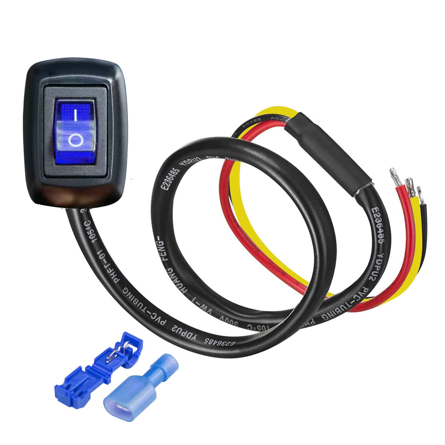 Schalter Des Typs Kleber Schalter Des Typs Kleber Mit Anschluss, On / Off Dc12v / 10a, 24v / 5a, Schalter Des Typs Kleber, Blaue Led