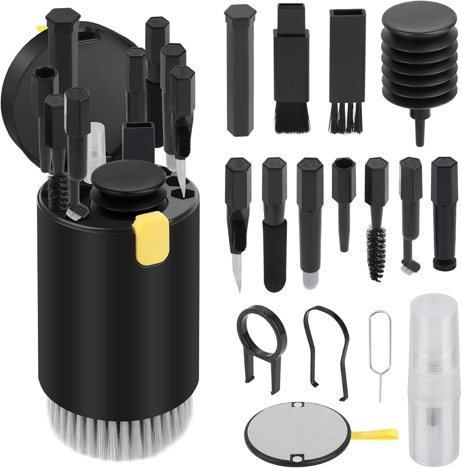 20-in-1 Pc-reinigungsset, Tragbares Reinigungsset Für Computertastatur, Kopfhörer (inkl. Linsenbürste), Iphone, Airpods, Kamera, Smartphone, Weiß