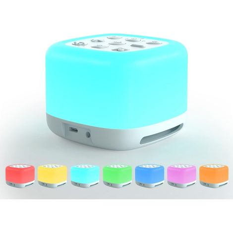 Weißes Rauschen Erzeugendes Gerät Mit Bluetooth-lautsprecher, Nachtlicht Mit 40 Beruhigenden Klängen, 9 Lichtfarben, Tragbar Und Wiederaufladbar Für Babys, Kinder Und Erwachsene.