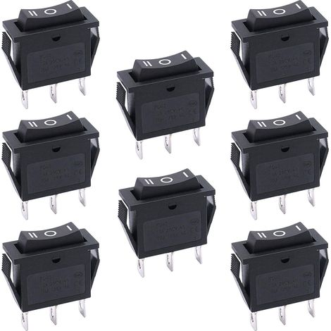 8-teiliger 3-positionen-spdt-wippschalter (ein/aus/ein), 15 A 250 V / 20 A 125 V Ac, Für Auto, Lkw, Boot Und Haushaltsgeräte Kcd3-103-bk