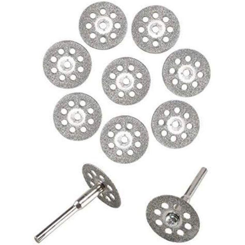 10er-set Mini-diamanttrennscheiben Für Rotationswerkzeuge Zum Schneiden, Sägen, Trimmen, Schleifen Und Bohren Harter Materialien (22 Mm)