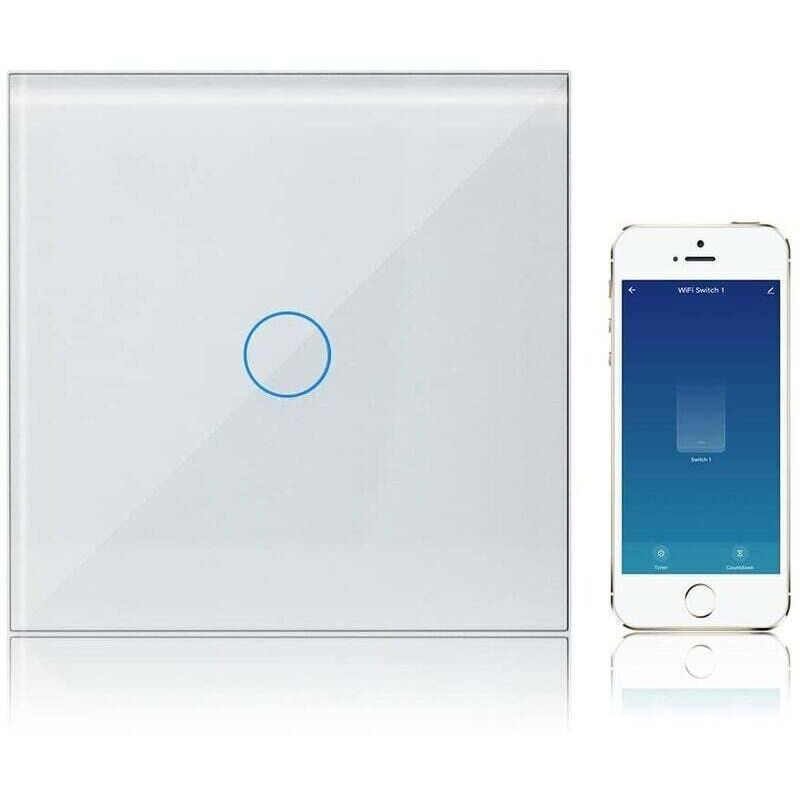 Weißer, Gehärteter Glas-wlan-touch-wandschalter, Kompatibel Mit Smart Life, Alexa Und Google Assistant, Einfach Zu Bedienen.