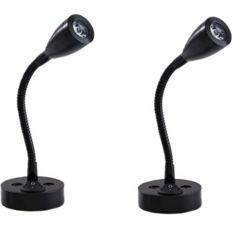 12v Led-wandleseleuchte – Set Mit 2 Verstellbaren Strahlern Mit Integriertem Schalter, 6000k Weißes Licht Für Wohnmobile