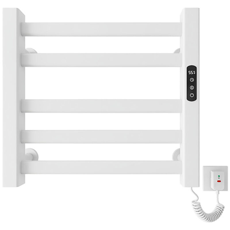 Verstellbarer Digitaler Elektrischer Handtuchwärmer 30–70 °c, Timer (1–9 Std.), Wasserdicht (ipx5) – Modell R308, Weiß