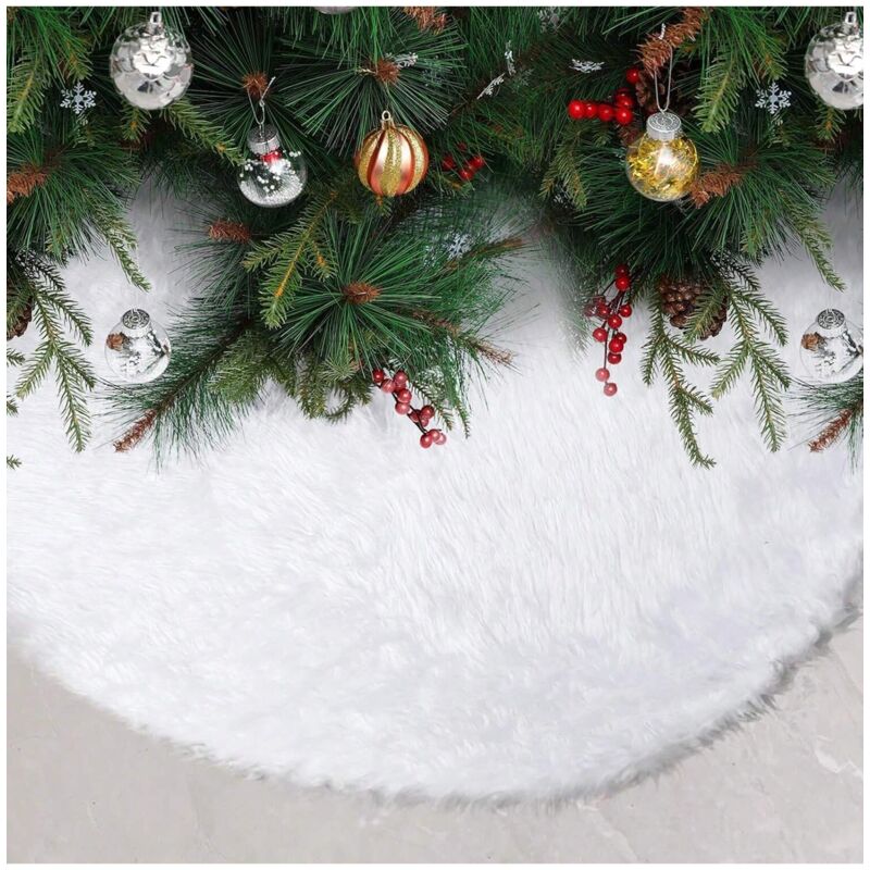 91 Cm Langer, Weicher, Weißer Kunstpelz-weihnachtsrock Für Festliche Innendekoration - Ulisem