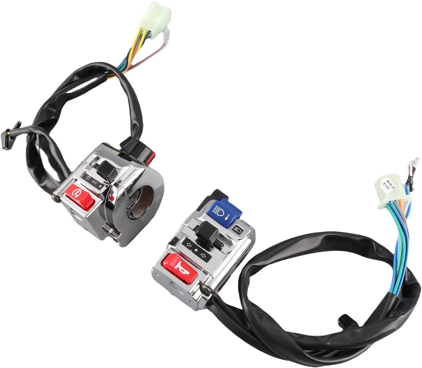7/8 Zoll Universal-scheinwerfer-lenker-ein/aus-schalter Motorrad-lenker-hupe-blinker-startlicht-steuerschalter (1 Paar) (weiß)