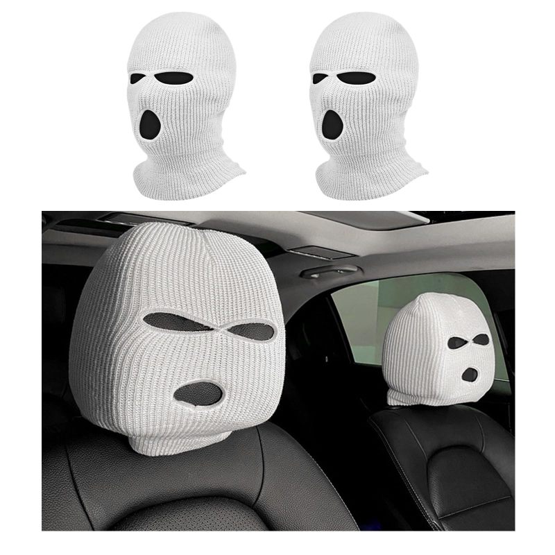 Humorvolle Und Personalisierte Auto-kopfstützenbezüge, 2er-set, Rundumschutz (weiß)
