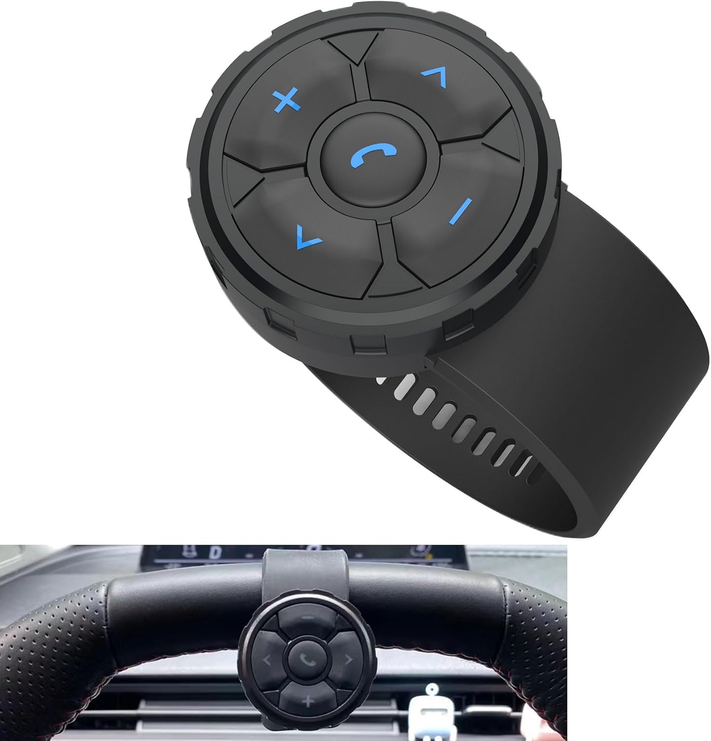 Bluetooth-medientasten-fernbedienung, Wasserdicht (ipx6), Kabelloser Controller Im Armbandformat Für Auto, Fahrrad, Motorrad, Lenkrad, Siri-anruf Und Kamera, Kompatibel Mit Iphone Und Allen Android-ge