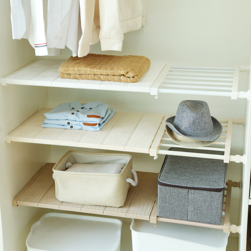 Laminiertes Ablageregal Ohne Bohren Für Kleiderschrank, Badezimmer, Küche, Schuhschrank, Teleskopregal (weiß, 30 X 9,5)