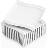 12-teiliges Speiseteller-set, Cremeweißes Porzellan, 26 Cm, Serie Flora, Für Familienessen Und Empfänge