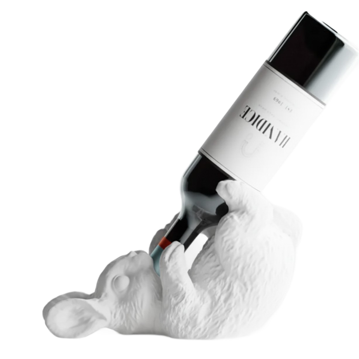 Weinregal Hase, Weißer Flaschenhalter, 3d-tischdekoration