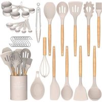 24-teiliges Küchenhelfer-set Aus Silikon, Hitzebeständig Bis 230 °c, Weicher, Kratzfester Kopf, Ideal Für Keramiktöpfe Und -pfannen