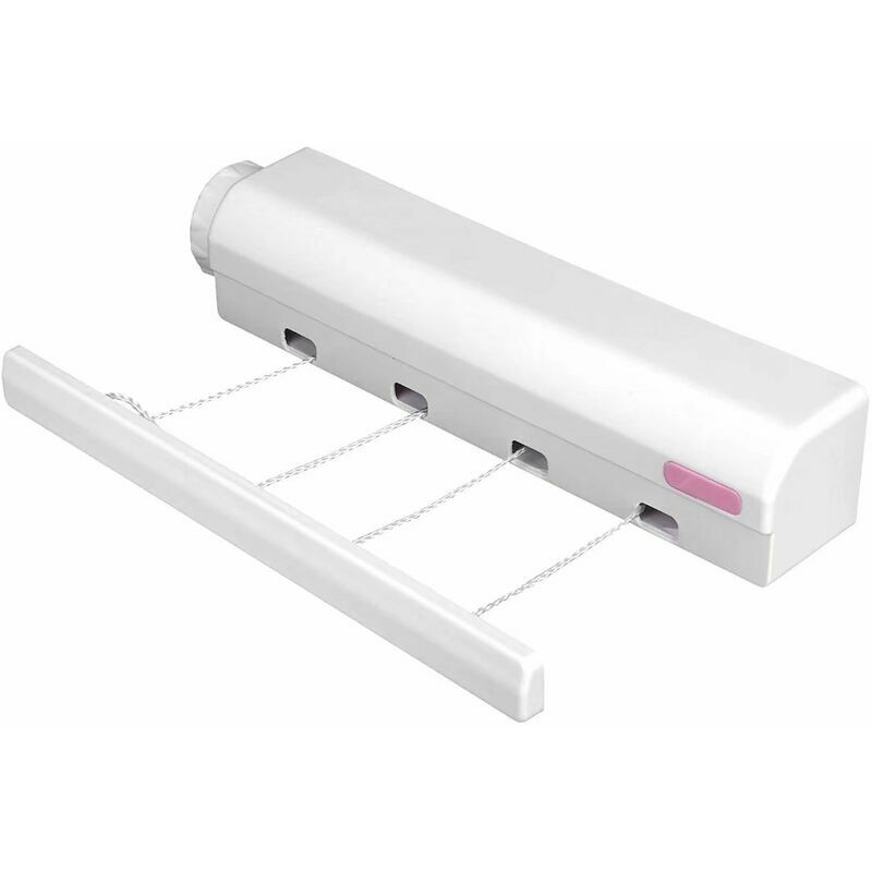 Nazalus-hot Sale-wandtrockner Für Den Innen- Und Außenbereich, Ausziehbare Wäscheleine, Wäscheständer Ausziehbar Bis Zu 3,2 M, Weiß, 4 Leinen,