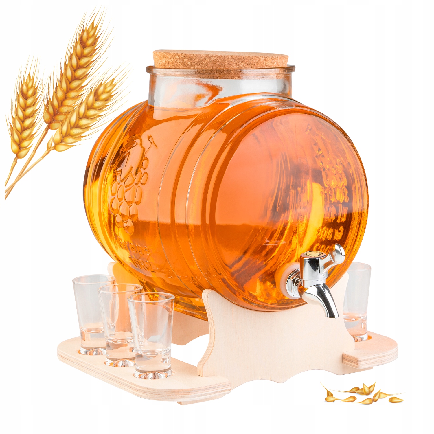 5-liter-fass Für Wein, Wodka Und Saft + Wodkagläser-set