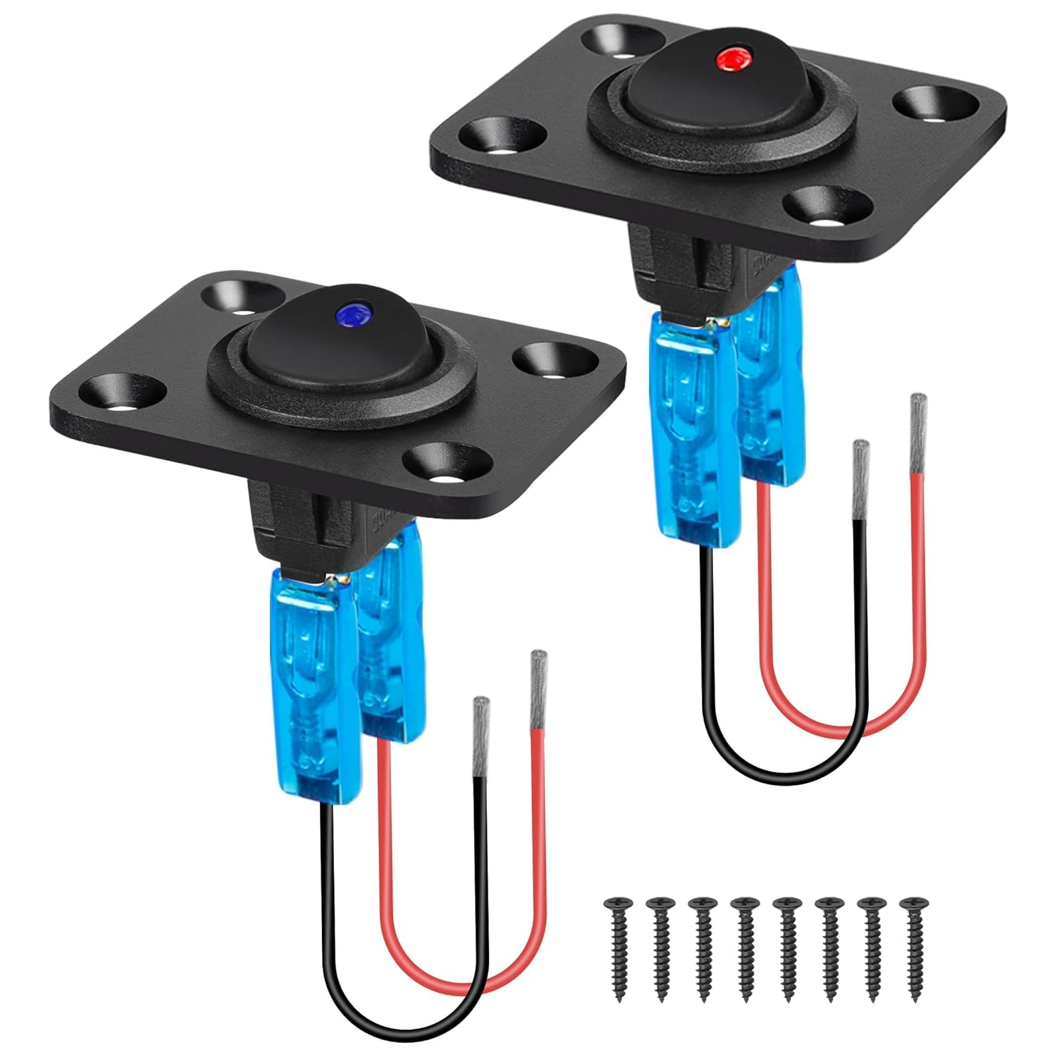 Kippschalter-panel, 12v 20a Spst Runder Ein/aus-schalter Mit Blauen Und Roten Leds Für Auto, Boot, Wohnmobil, Marine