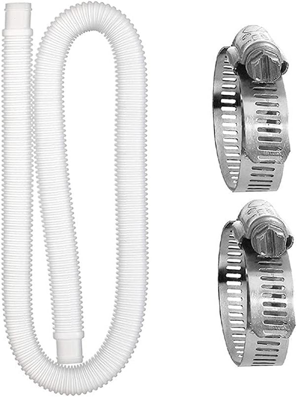 Xueqiee 1/2"-poolschlauch – Ersatz-poolschlauch, 32 Mm Durchmesser, 1 M Länge, Mit Klemmen, Einfach Zu Installierender Poolablaufschlauch