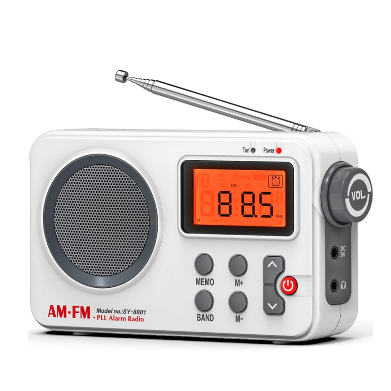 Tragbares Am/fm-stereoradio Mit Lcd-bildschirm, Batterie- Und Usb-stromversorgung, Wecker Und Automatischer Abschaltfunktion Für Den Einsatz Zu Hause Und Im Freien.