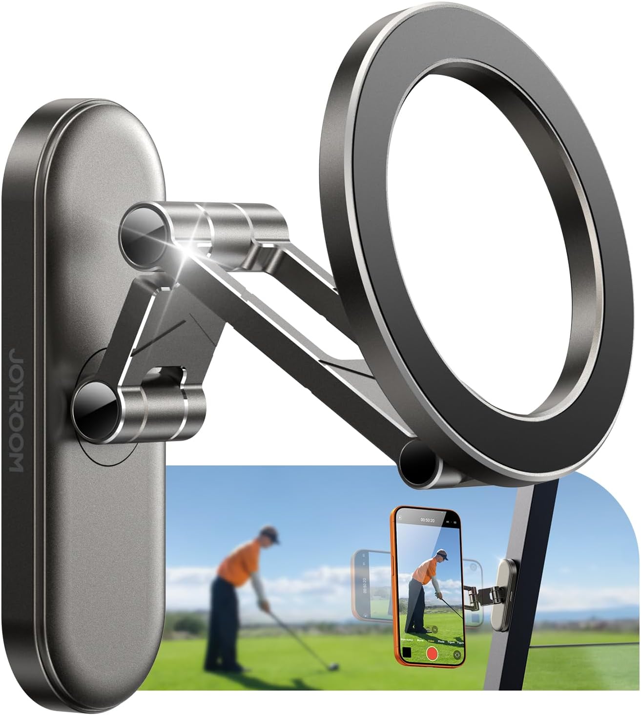 Magnetische Handyhalterung Für Golfcarts (dreifach Faltbar, Komplett Aus Aluminium), Kompatibel Mit Magsafe Für Iphone 17-12 Zoll (club Car, Ezgo, Yamaha) – Golfcart-zubehör Ab 2026