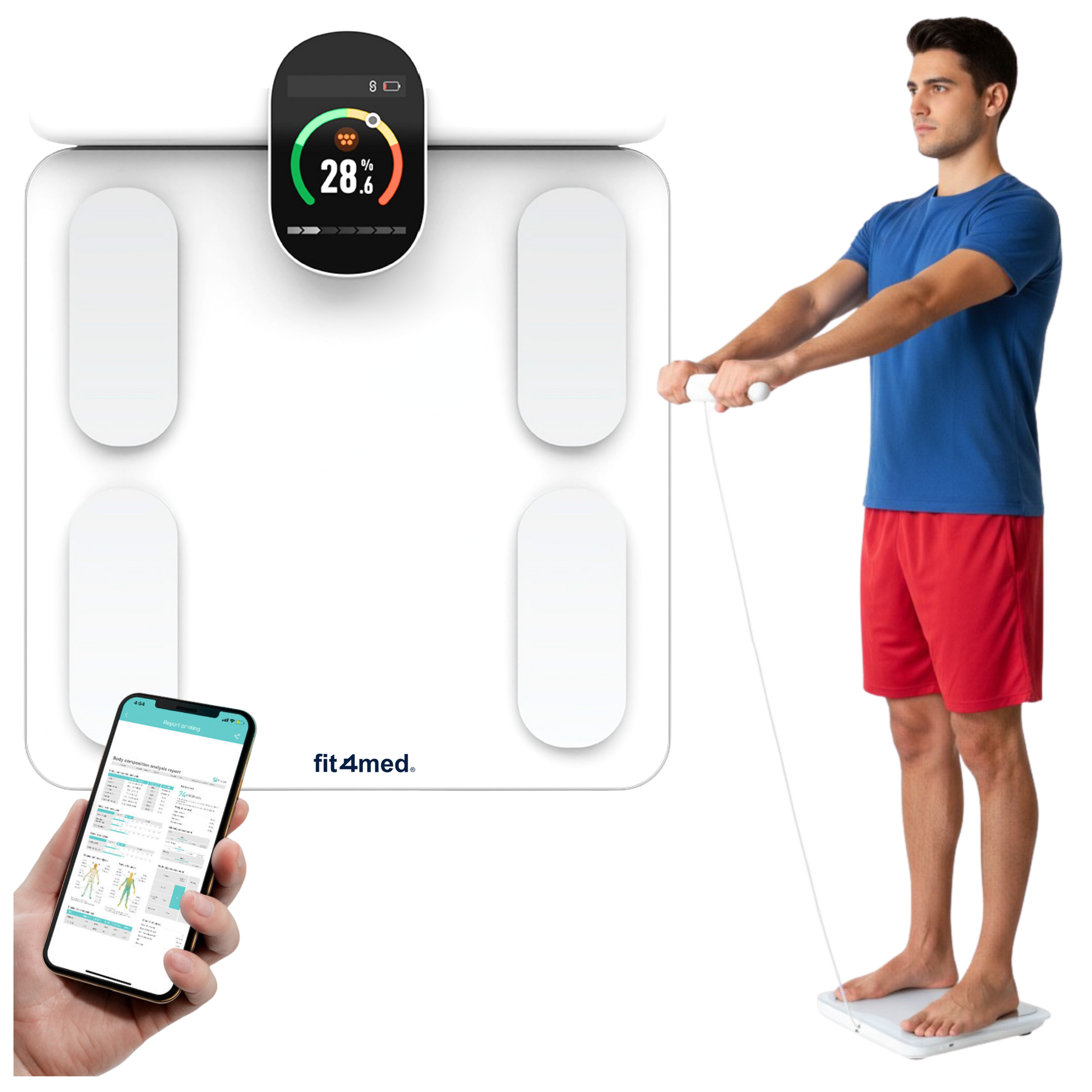 Wobell Waage Mit Körperanalyse, Weiß, Intelligent, Bluetooth-verbindung Zum Smartphone