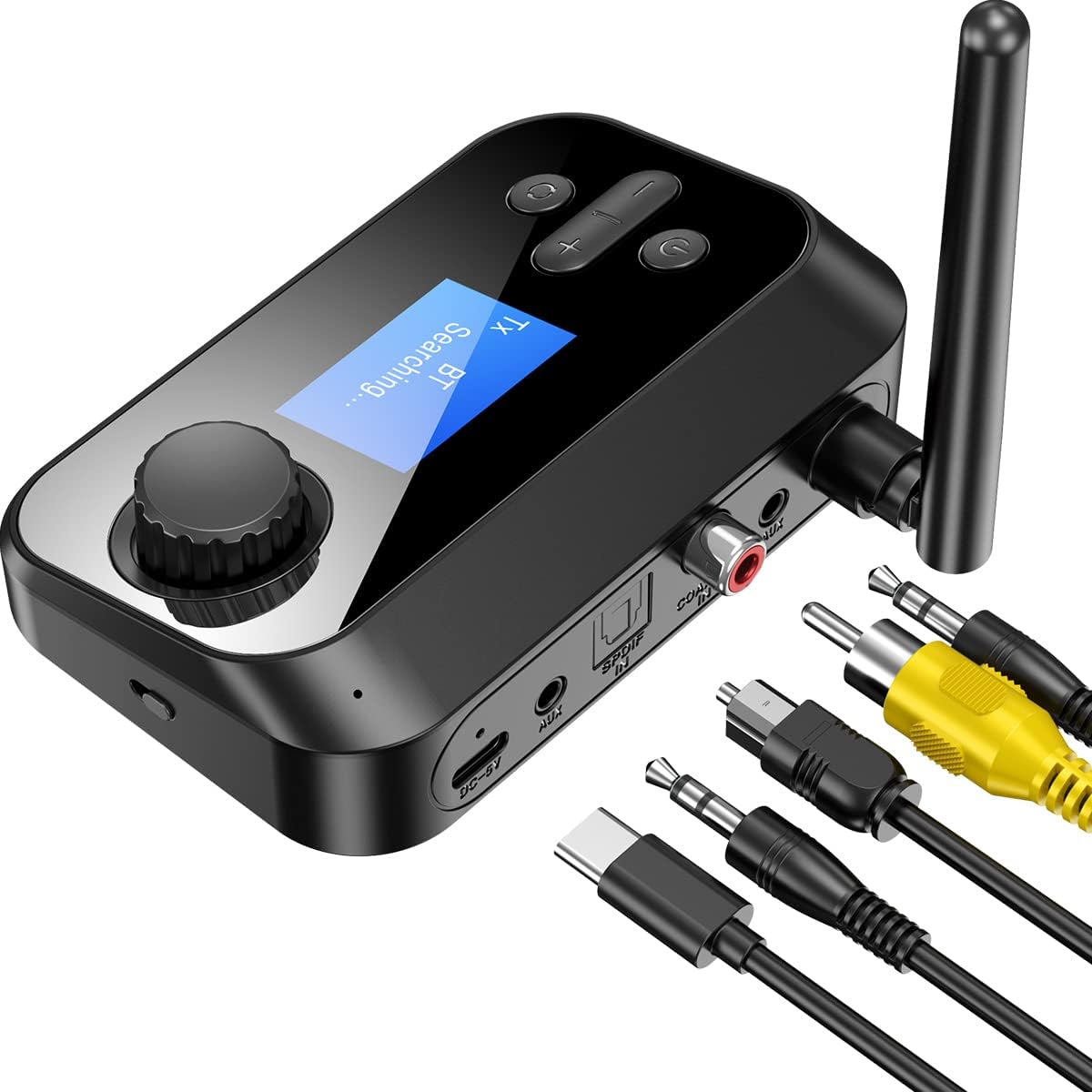 6-in-1 Bluetooth-audio-transmitter/receiver Mit Großer Reichweite Für Tv, Heimstereoanlagen Und Lautsprecher Mit Lautstärkeregelung, 3,5-mm-funkadapter Mit Geringer Latenz