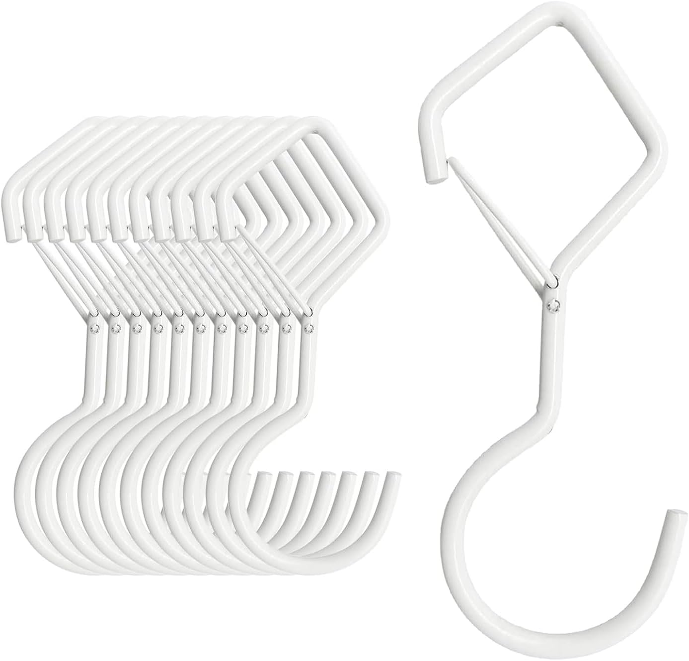 Set Mit 10 Weißen S-haken Mit Sicherheitsmerkmalen Zum Aufhängen Von Kleiderstangen In Küchen, Werkstätten, Badezimmern, Gärten, Schlafzimmern Und Im Freien.