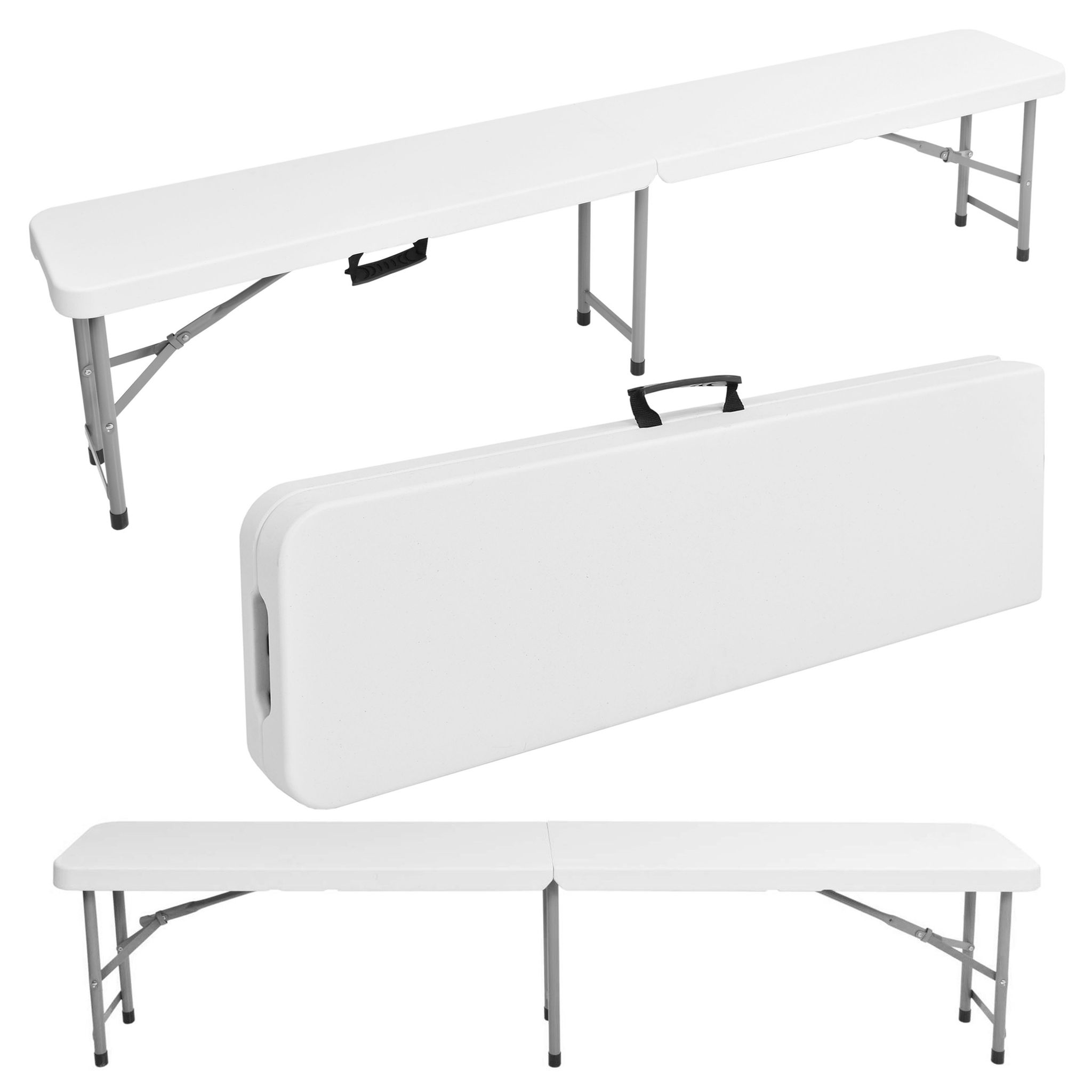 Klappbarer Catering-bänk 180 Cm Weiß