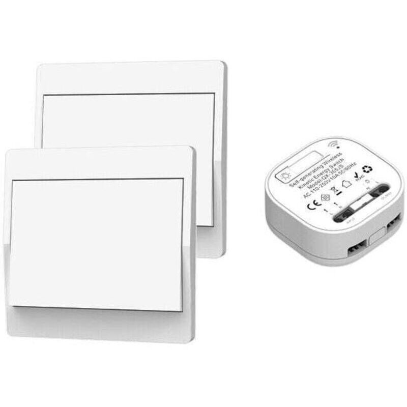 Funk-wandschalter-set Mit Eigener Stromversorgung, 2-wege-schalter, Ip44 Wasserdicht, Für Den Innen- Und Außenbereich - Ulisem