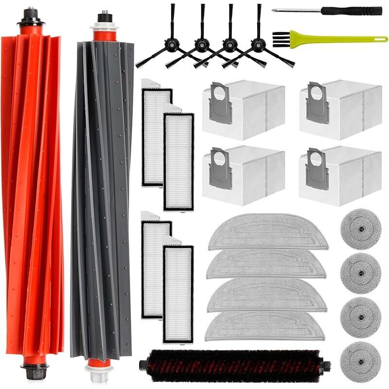 Zubehörset Kompatibel Mit Roborock S8 Maxv Ultra, Ersatzteile Kompatibel Mit Roborock S8 Pro Ultra, Staubbeutel, Hauptbürste, Seitenbürste, Filter, Wischtücher