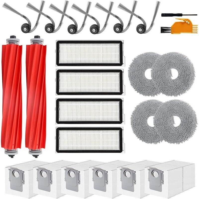 Set Mit 24 Ersatzteilen Kompatibel Mit Roborock Qv 35a / Qv 35s / Qr 798 / Qr 598 Saugroboter-zubehör: Hauptbürste, Seitenbürste, Hepa-filter, Staubbeutel