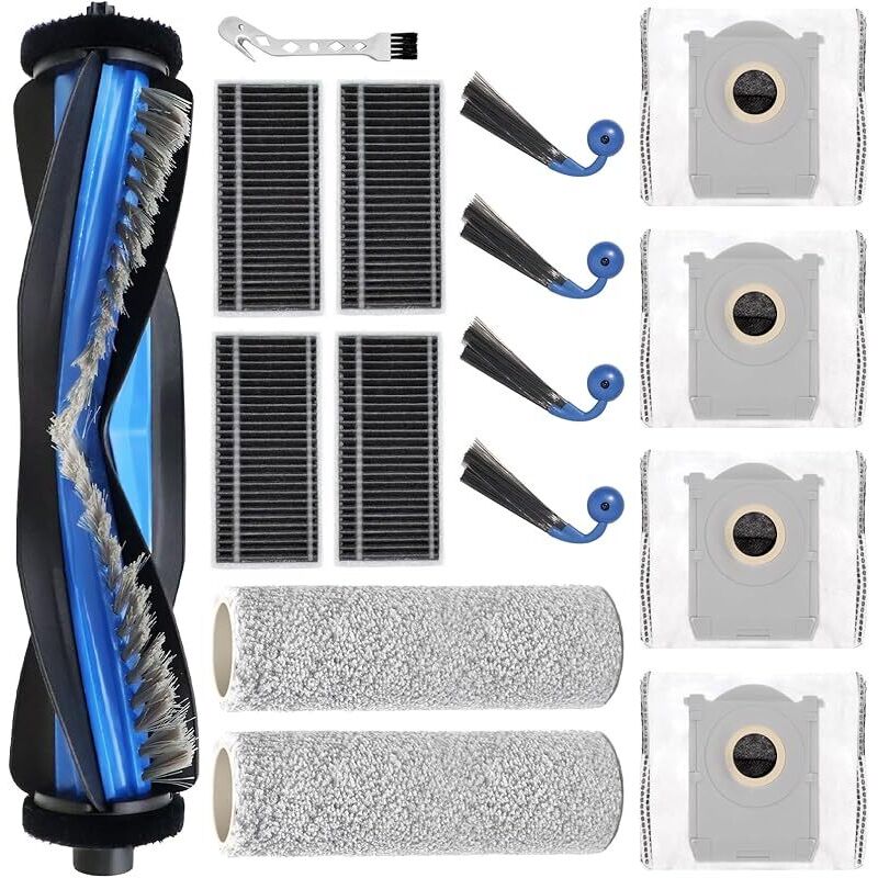 Zubehör Für Ecovacs Deebot X9 Pro Omni / X9 Omni / X9 Pro Staubsauger: 1 Hauptbürste, 2 Tuchwalzen, 4 Staubbeutel, 4 Seitenbürsten, 4 Filter