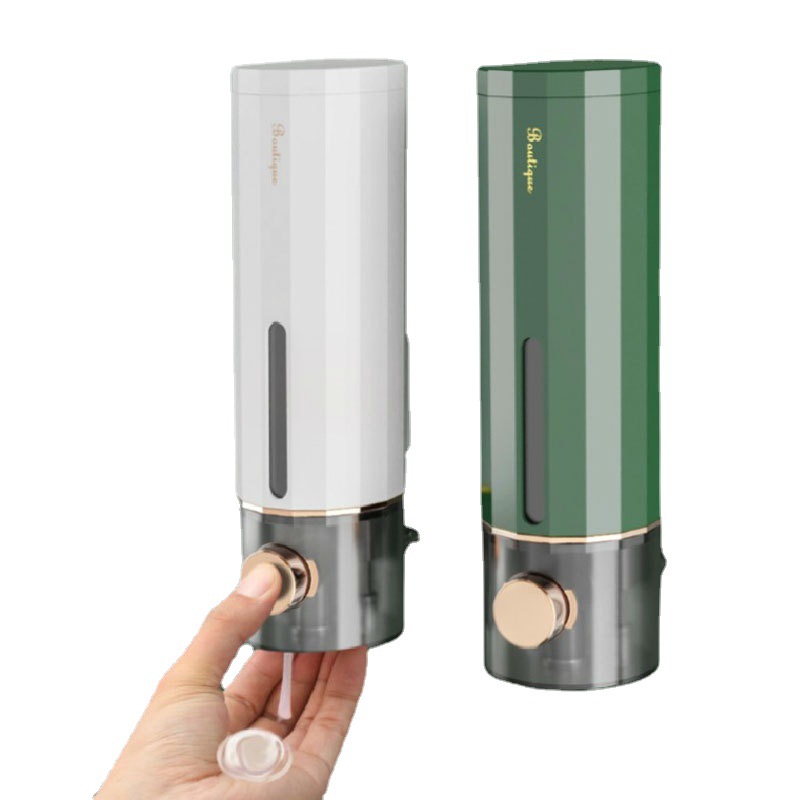 Seifenspender Zur Wandmontage, 2er-set, 450-ml-seifenspender Ohne Bohren Für Duschgel, Shampoo, Handseifen (weiß Und Grün)