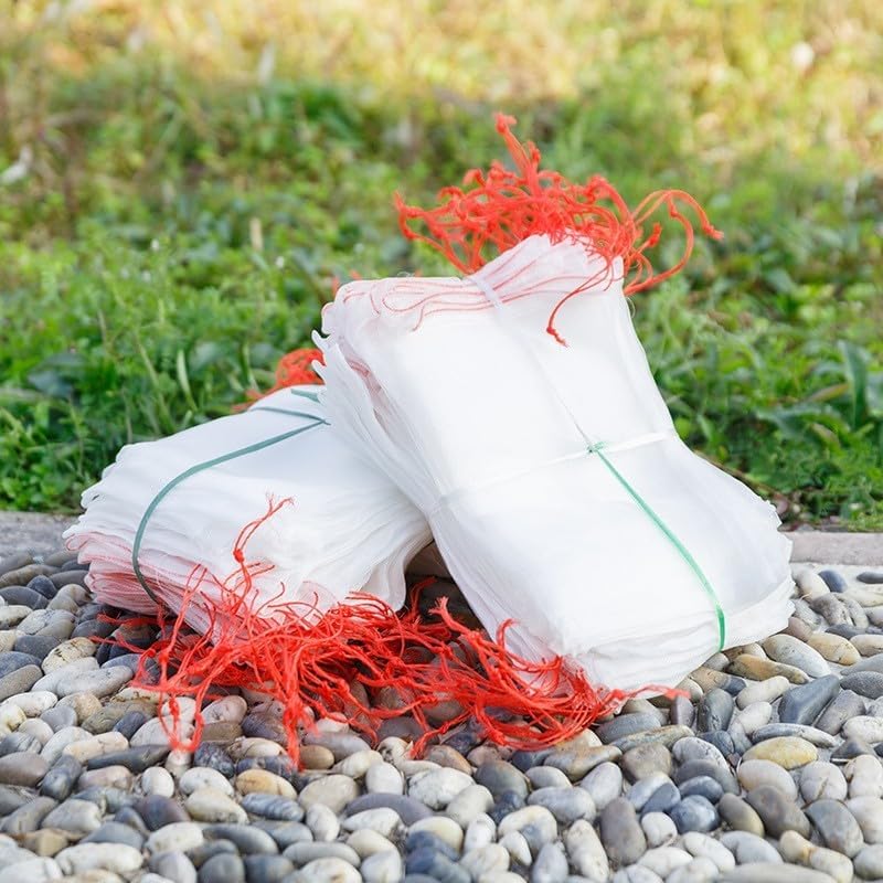 Packung Mit 10 Obstnetzen – 45 X 30 Cm – Nylon – Insektensicher – Kordelzugverschluss – Für Gemüse, Weintrauben, Äpfel