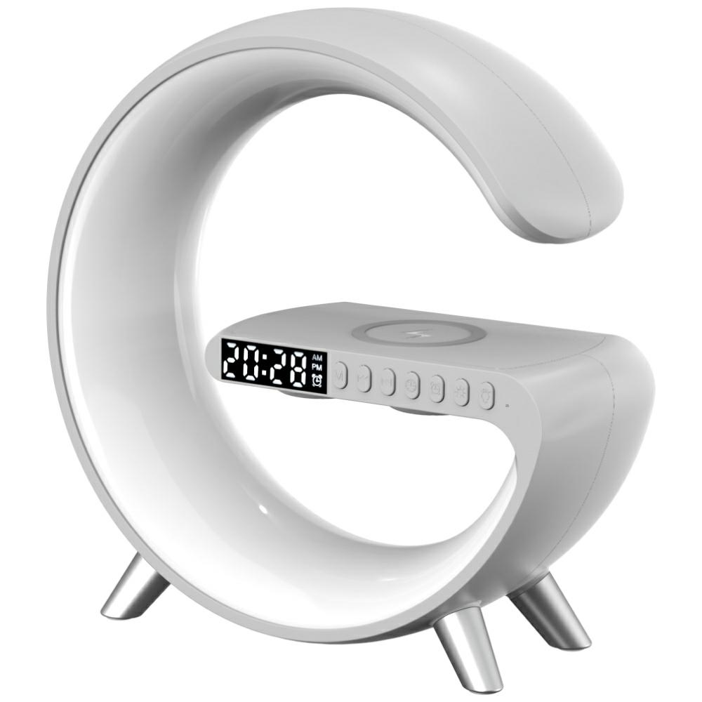 Multifunktionale G Majesticline Lampe Mit Wecker Und Bluetooth-lautsprecher, Weiß