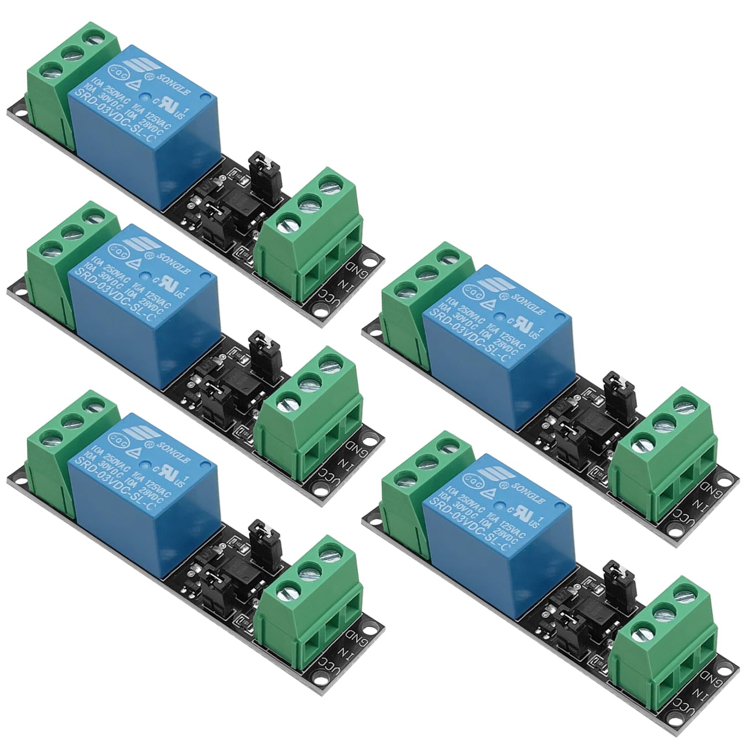5 Stück 3v Relaismodul Leistungsschalterplatine Optokoppler-isolationsantriebssteuerplatine 1 Kanal (high-level-trigger) Dc 3-3,3v