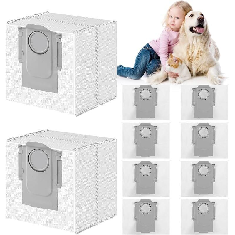 10er-packung Einweg-staubsaugerbeutel À 3,6 L, Kompatibel Mit Roborock Q5 Pro+/q5 Max+/s8 Pro Ultra/s8+/s7 Maxv Ultra/q7 Max+/q8 Max+/q7 M5+/l5+/q10 S5+/q10 X5+ Saugrobotern