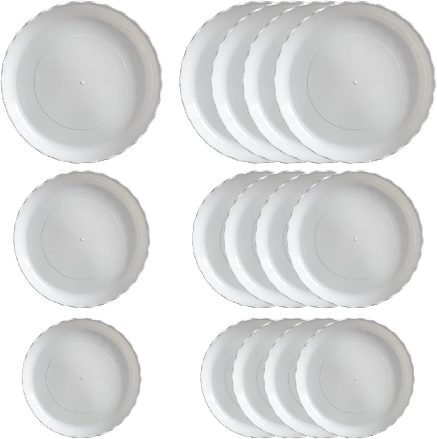 Pflanzenuntersetzer, Set Mit 15 Weißen Töpfen – Untersetzer Und Töpfe In Einem, Innendurchmesser 13 Cm – Schutz Von Zimmerpflanzen