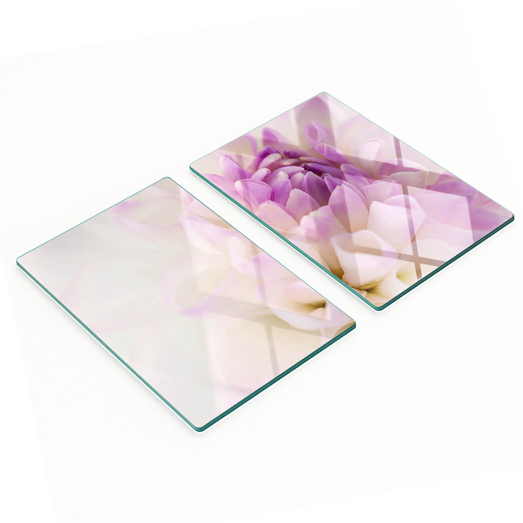 Dekorative, Multifunktionale Glasplatten Aus Gehärtetem Glas, Weiß, Dahlie, 2 X 40 X 52 Cm