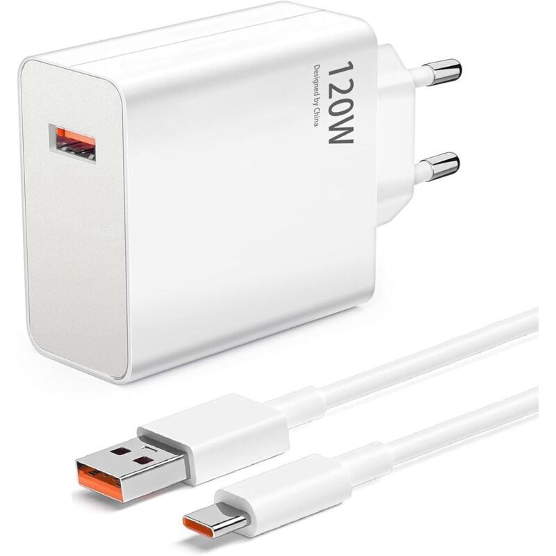 120-w-schnellladegerät Für Smartphones – Integriertes 1-m-usb-c-kabel, Turboladung Bis Zu 6 A – Ulisem