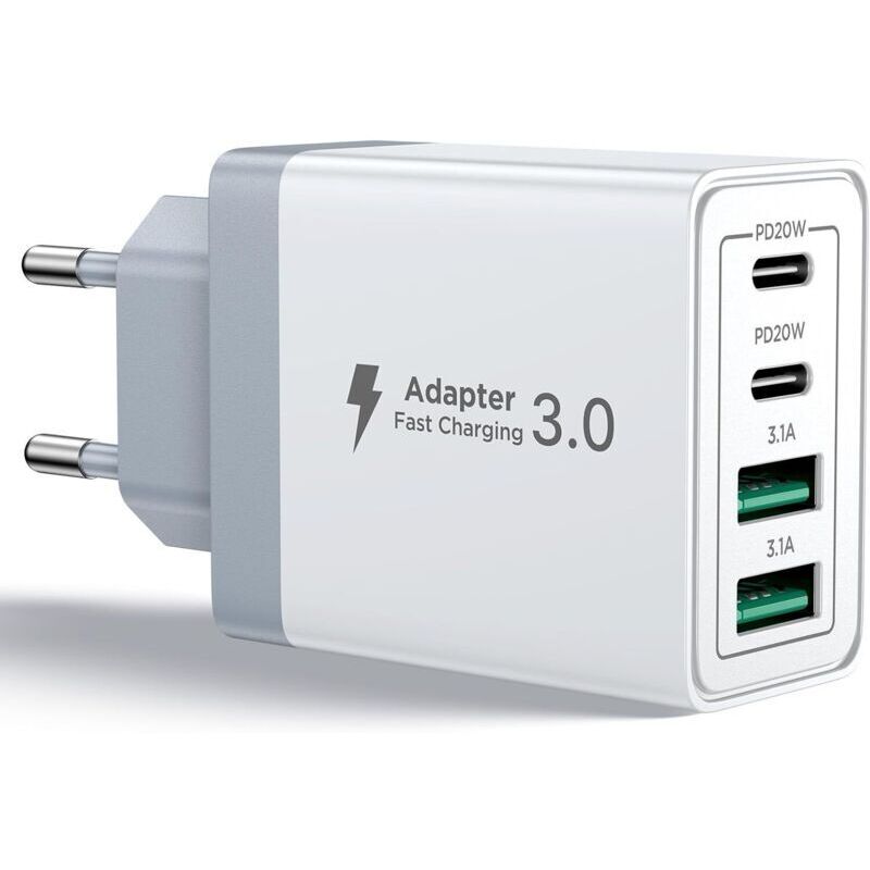 40-w-schnellladegerät Mit 4 Usb-c-anschlüssen Für Iphone, Ipad Und Galaxy – Pd-qc-technologie – Ulisem