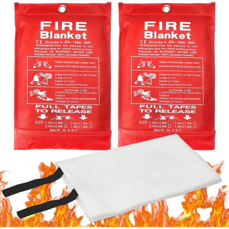 Wiederverwendbare Fiberglas-feuerschutzdecken – 2er-set 100 X 100 Cm, Küche Und Haushalt – Ulisem