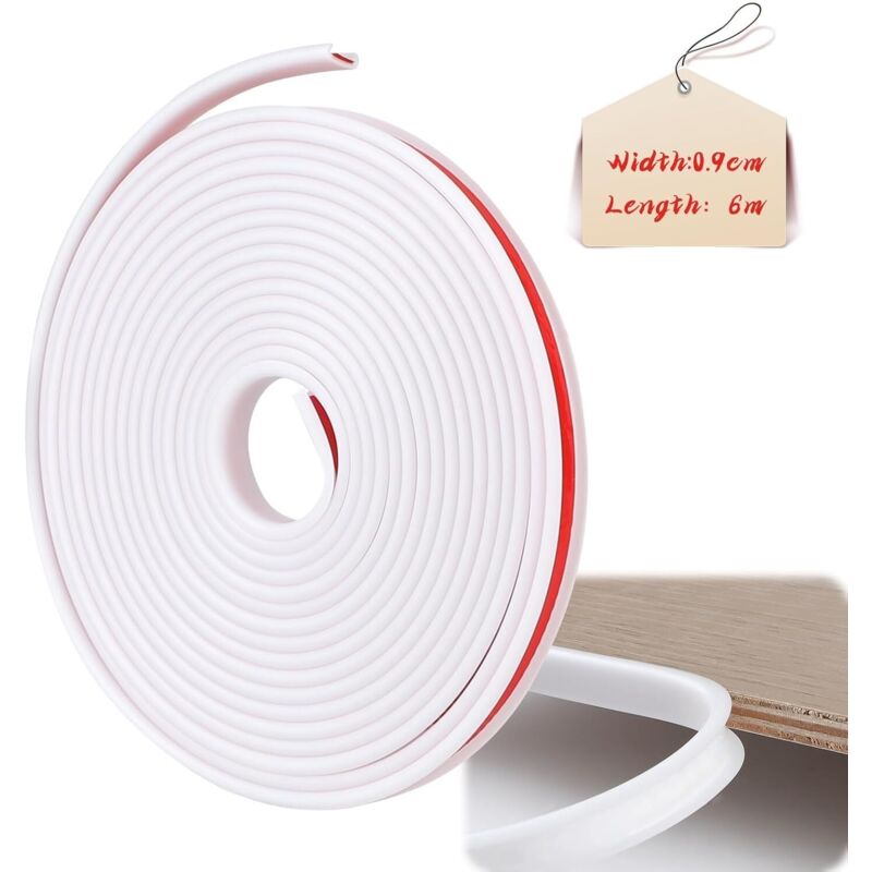 U-förmige, Flexible Tpe-klebeleiste, Weiß, 9 Mm X 6 M, Möbelschutz – Ulisem