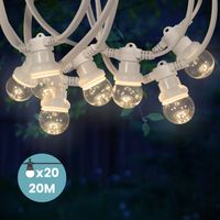 20 M Lange Lichterkette Für Den Außenbereich Mit 20 Dimmbaren E27-glühbirnen, Schutzart Ip65, Warmweiß (2700 K) – Ulisem
