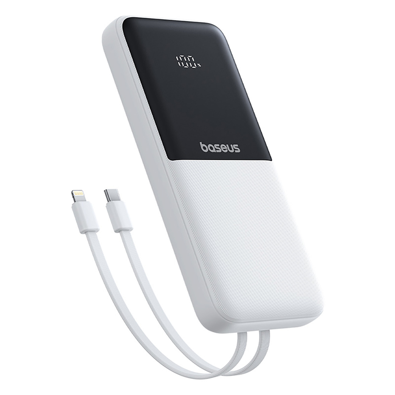 Lipow 10000mah 22,5w Powerbank Mit Integrierten Usb-c- Und Lightning-kabeln Für Iphones – Weiß