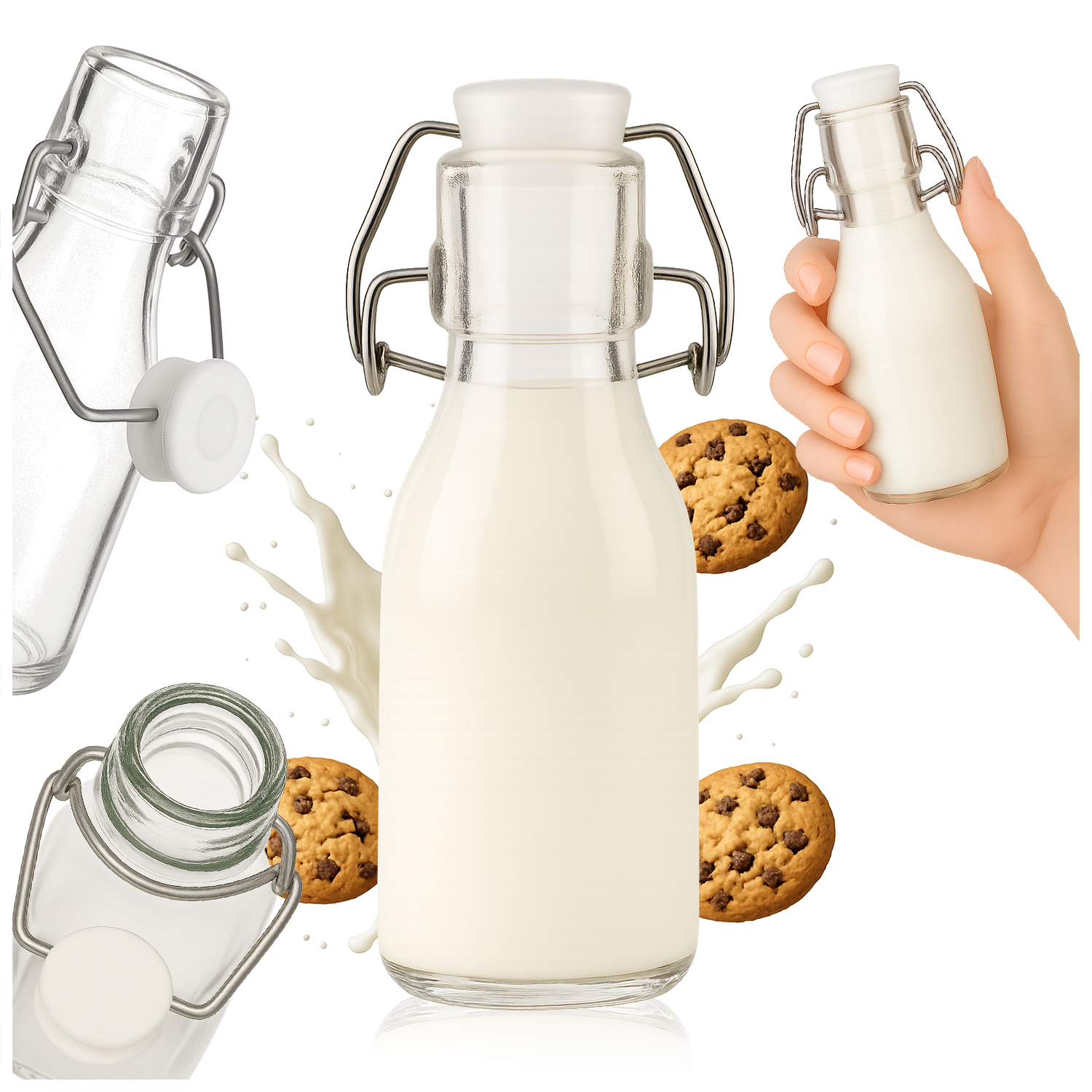 Runde Flasche Mit Clip – 110 Ml Für Milch