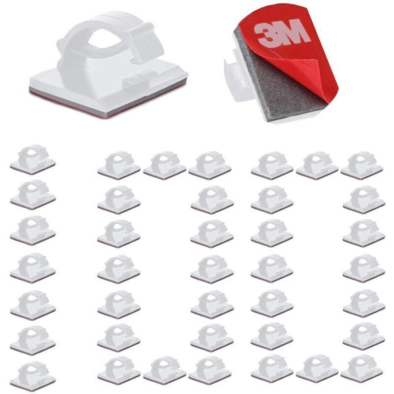Weiße, Selbstklebende Kabelbinder – 100er-packung, Verstellbar, Für Büro, Haushalt, Fernseher, Ladegeräte Und Auto – Ulisem